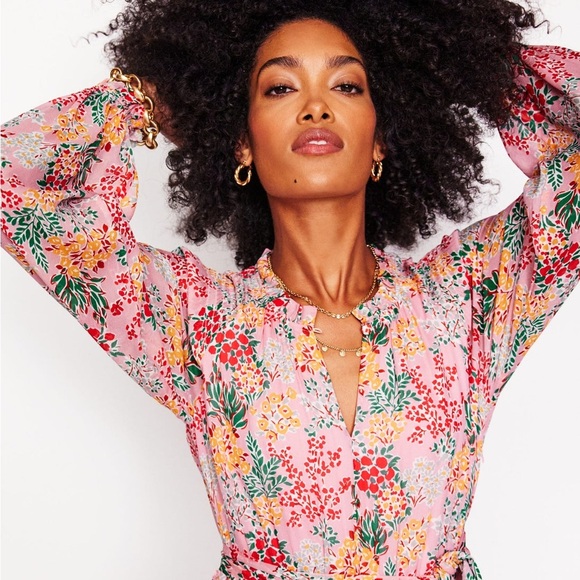 Boden women’s Ruffle Smocked Midi Dress - Picture 2 of 7